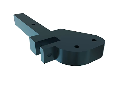 Black Industrial Mechanical Metal Part With Holes And Solid Construction 3d model