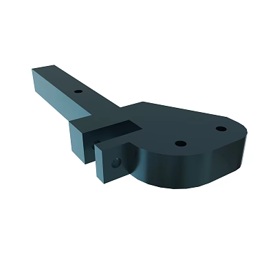 Black Industrial Mechanical Metal Part With Holes And Solid Construction 3d model