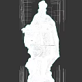 Classical European Architecture Decorative White Statue With Robe And Crown