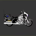 Classic Black And White Motorcycle With Storage Box And Chrome Accents