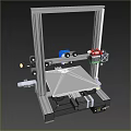 Professional 3D Printer Machine With Metal Frame Blue Print Head Print Bed And Control Unit