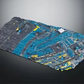 Detailed Blue And Yellow Aerospace Spacecraft Structure Model For Cosmic Exploration Missions