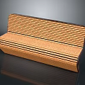 Stylish Woven Bench With Striped Design Wooden Frame Seat And Backrest
