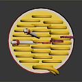 Panda Shaped Bowl With Yellow Noodles Red Heart And Flower Decor