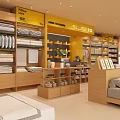 Home Textile Shop Bedding Shop Home Textile Home Surrounding Quilt Pillow Cabinet Bedding Fabric Blanket Display Cabinet Display Rack 3d model