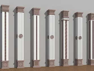New Chinese style column Chinese style column corner column Roman column 3d model