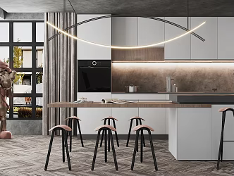Modern Kitchen Simple Open Kitchen 3d model