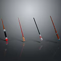 Magical Wands Featuring Various Colors Decorative Designs Top Balls Stripes And Wooden Handles