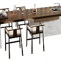 Sleek Modern Bar Counter With Marble Surface And Metal Bar Stools 3d model