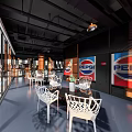 Modern Fitness Gym Interior With Spacious Layout Workout Equipment And Pepsi Branding