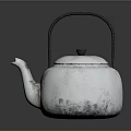 Vintage Silver Teapot With Black Handle And Reflective Surface As Household Electrical Appliance