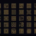 Various Square Wall Decor With Intricate Geometric Floral And Traditional Patterns 3d model