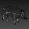 Realistic Pink Pig 3D Model With Smooth Skin On Black Background