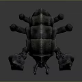 Detailed Fantasy Armored Creature With Spiked Limbs Glowing Blue Eyes And Exoskeleton