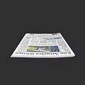Detailed Open Newspaper Displaying Headlines And Articles On Black Background