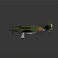 Green And Black Camouflage Airplane Model With Red Star Emblems On Wings And Transparent Cockpit