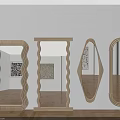 Stylish Wooden Mirrors With Wavy And Oval Frames For Modern Interior Decor