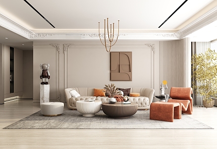 French Living Room 3d model