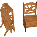 Wooden Leisure Chair With Unique Backrest Design And Sturdy Wooden Structure