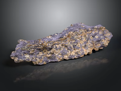 Natural Wood Stone with Purple and Gold Textured Surface for Decorative Projects 3d model