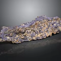 Natural Wood Stone with Purple and Gold Textured Surface for Decorative Projects