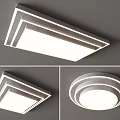 Stylish Modern Ceiling Lights with Rectangular and Circular Shapes and Sleek Design 3d model
