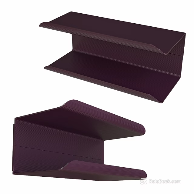 Purple Layered Display Shelves With Modern Structure And Multiple Angles 3d model 