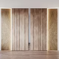 Elegant Textured Background Wall With Vertical Stripes Radiant Patterns And Illuminated Sides 3d model