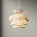 Modern Minimalist Layered Paper Chandelier With Soft Warm Light For Interior Design