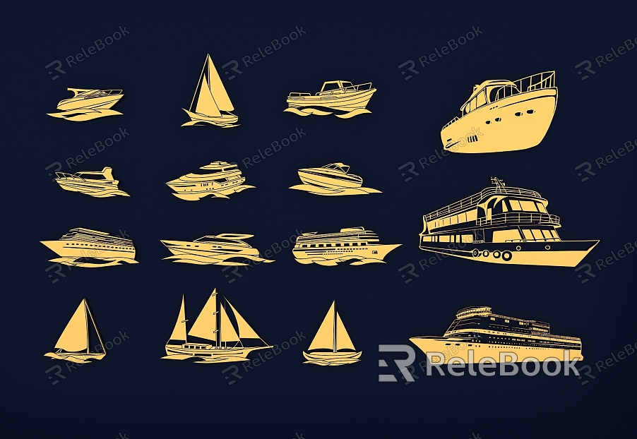 Ship silhouette nautical sailing boat speedboat cruise ship passenger ship cargo ship ocean traffic boat boat Icon model