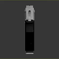 Silver Metal Pistol With Black Grip And Shiny Barrel Design Details