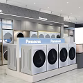 Panasonic Mall Store Featuring Modern Home Appliances Washing Machines And Display Area