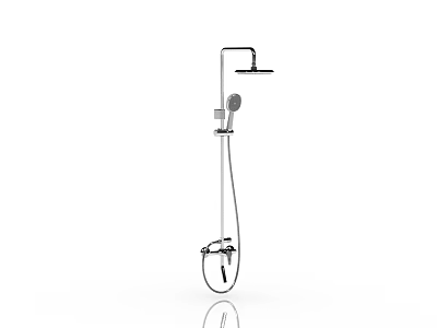 Contemporary Chrome Shower System With Handheld Spray And Rainfall Head Design 3d model
