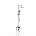 Contemporary Chrome Shower System With Handheld Spray And Rainfall Head Design