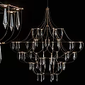 Luxurious Crystal Chandelier With Metal Frame And Hanging Pendants For Modern Spaces