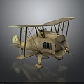 Rustic Vintage Biplane Model With Detailed Wings And Propeller For Aerospace Collectors