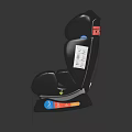 Moon Black And Gray Child Safety Seat With Harness And Colorful Base Details