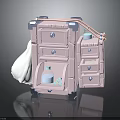 Cute Pink Small Dresser With Multiple Drawers Metallic Trim And Top Accessories