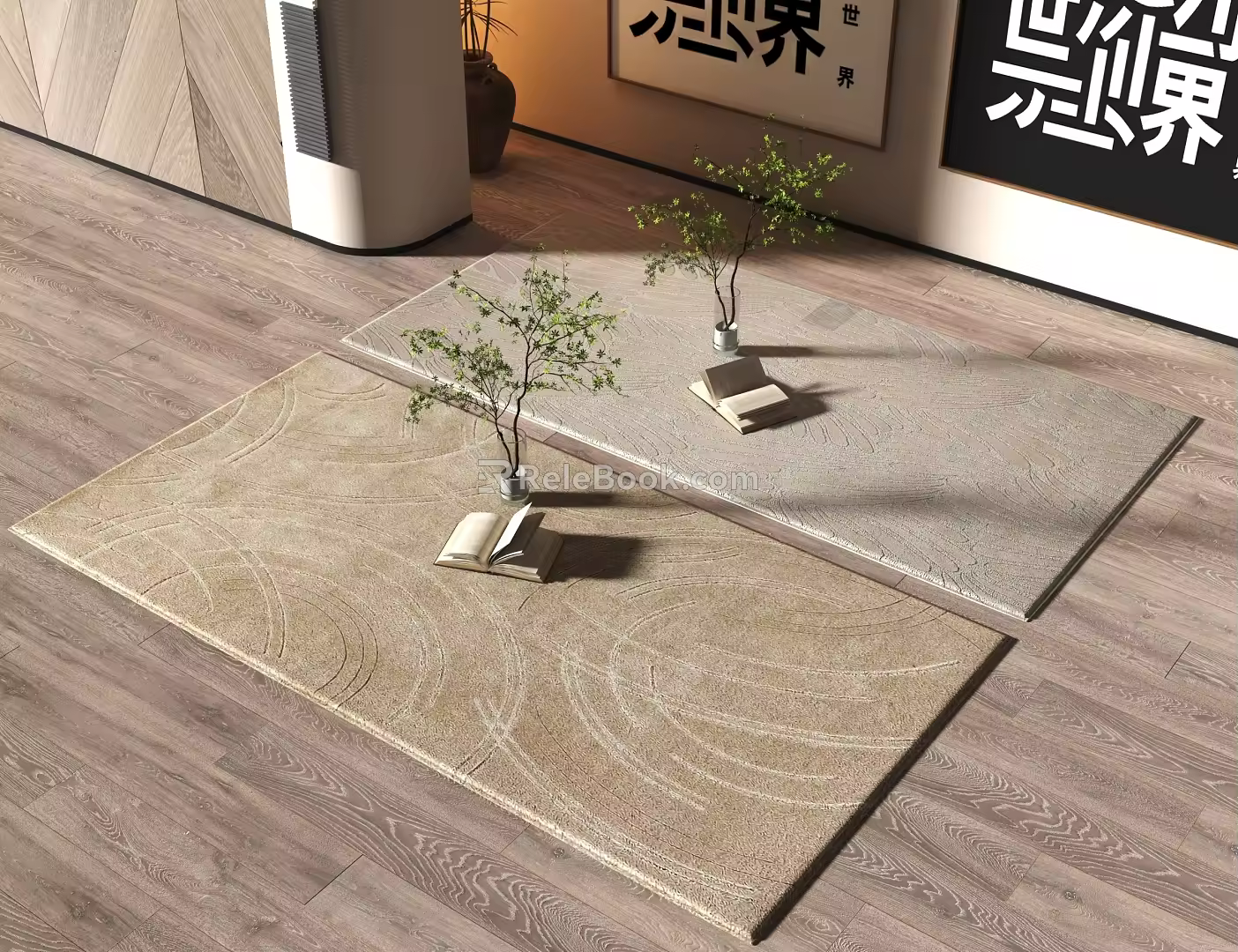 modern square carpet 3d model