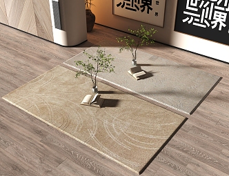 modern square carpet 3d model