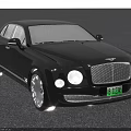 Black Bentley Luxury Sedan with Chrome Grille Headlights and Light Beige Leather Seats Interior