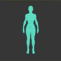 Female Humanoid Robot With Silver Red Metallic Texture In Standing Pose On Gray Gradient Background