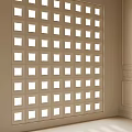 Light Colored Interior Partition With Square Hollow Design And Neatly Arranged Patterns 3d model