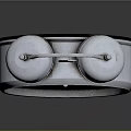 Silver Dual Bell Alarm Clock Featuring White Dial Roman Numerals SHANZ On Dark Background