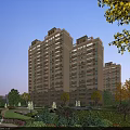 Modern High Rise Residential Buildings With Lush Greenery And Landscaped Gardens