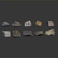 Natural Stone Samples Collection Featuring Various Textures And Colorful Surfaces 3d model