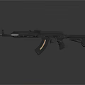 High Quality Modern Black Assault Rifle With Orange Grip And Tactical Components