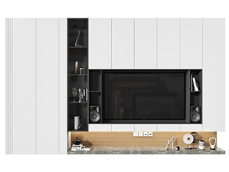 Modern TV background cabinet TV background wall 3d model