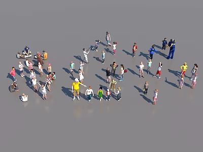 Kindergarten character children teacher 3d model