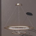 Modern Contemporary Pendant Light Design With Gold Metal Frame And Transparent Circular Rings